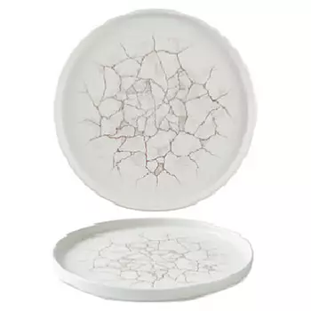 Тарелка мелкая 21см, h2см с прямым бортом, Churchill Chefs Plate цвет Kintsugi Pearl Grey, KTPGWP211