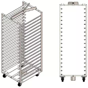 Тележка-шпилька WLBake КШн 15 (TR Slim, 15 ур., 600х400, платформа, разборная, h=1620мм)