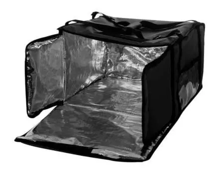 Термосумка на 5-6 пицц 450х450х300 мм XXL черная с вентиляцией