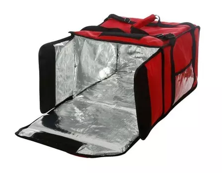 Термосумка на 9-10 пицц 420х420х500 мм красная с вентиляцией