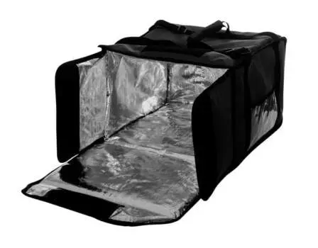 Термосумка на 9-10 пицц 420х420х500 мм черная с вентиляцией