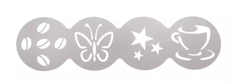 Трафарет декоратор для кофе Luxstahl 100 мм (чашка, звезды, бабочка, зерна)