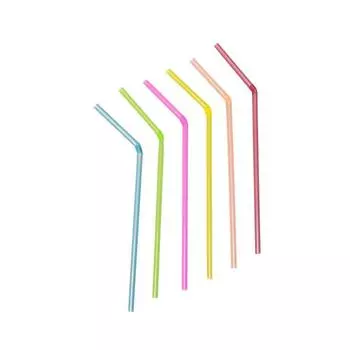 Трубочки для коктейля со сгибом неон, 21см d 5 мм, 1000шт Resto