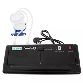 Вакуумный упаковщик c удалением жидкости Foodatlas DZ-300B Pro черный