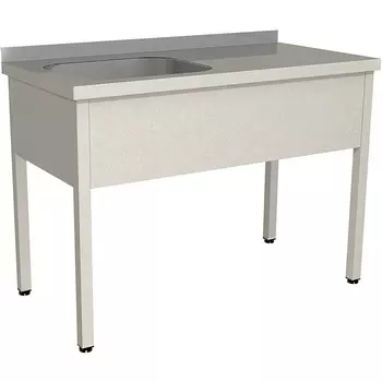 Ванна моечная цельнотянутая с рабочей поверхностью с бортом Restoinox ВМЦР/1-9/6-БЛ