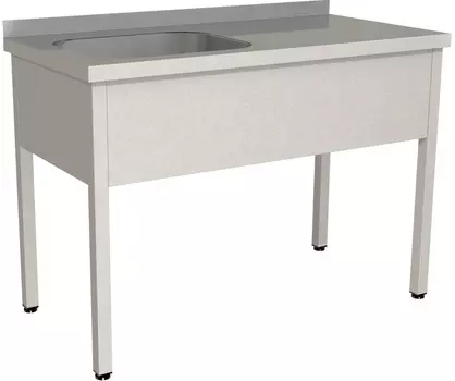 Стол с моечной ванной Restoinox ВМЦР/1-15/7-БЛ цельнотянутая с бортом