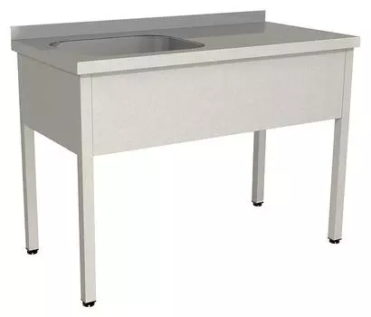 Ванна моечная цельнотянутая с рабочей поверхностью с бортом Restoinox ВМЦР/1-16/7-БЛ