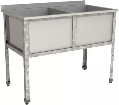 Ванна моечная двухсекционная с бортом Restoinox ВМС-2/6-Б-ЭК