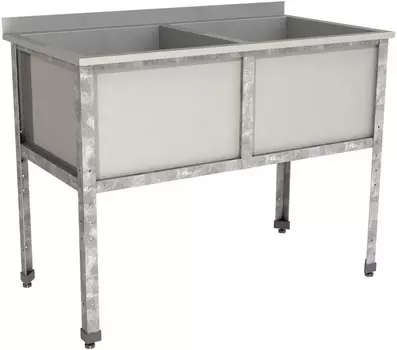 Ванна моечная двухсекционная с бортом Restoinox ВМС-2/8-Б-ЭЦ