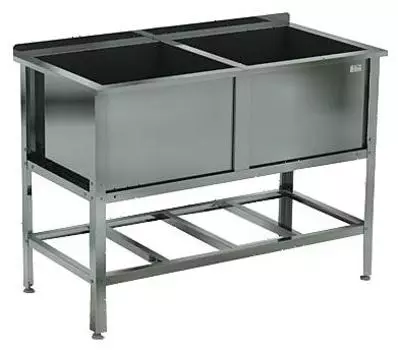 Ванна моечная сварная с бортом Кобор ВМСБ/2-120/63/430