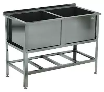 Ванна моечная сварная с бортом Кобор ВМСБ/2-134/70/430