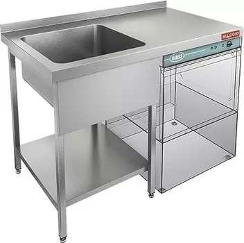 Ванна моечная с крылом под посудомоечную машину Hicold НСО1МП-12/7БЛ