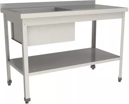 Стол с моечной ванной Restoinox ВМСР/1-13/6-БЛП-ЭЦ