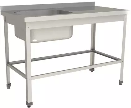 Стол с моечной ванной Restoinox ВМЦР/1-11/7-БЛО-ЭН с бортом