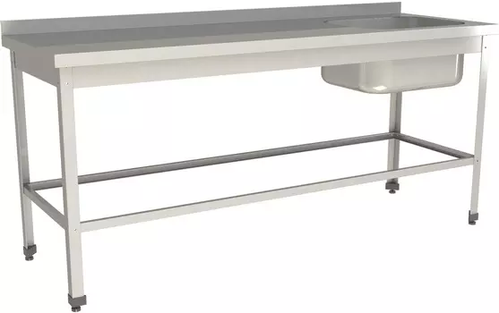 Стол с моечной ванной Restoinox ВМЦР/1-16/7-БПО-ЭН с бортом