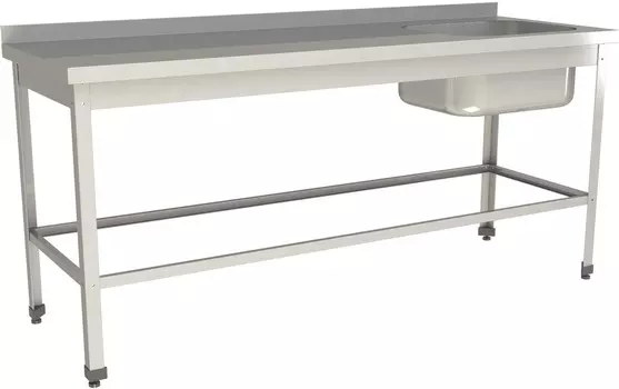 Стол с моечной ванной Restoinox ВМЦР/1-18/7-БПО-ЭН с бортом