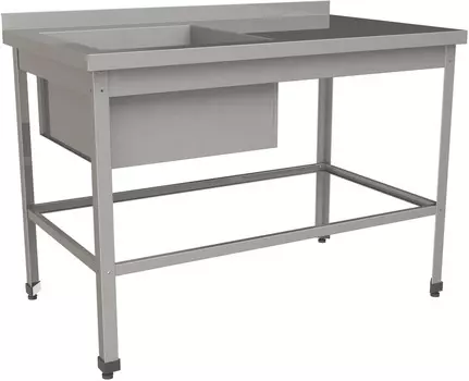 Стол с моечной ванной Restoinox ВМСР/1-10/7-БЛО-ЭЦ с бортом