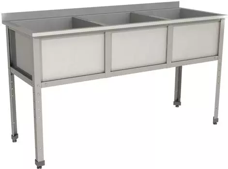 Ванна моечная трехсекционная с бортом Restoinox ВМС-3/7-Б-ЭН