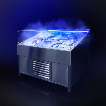 Витрина для выкладки рыбы на льду с охлаждением и системой туманообразования Finist VFgt/1000