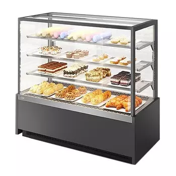 Витрина кондитерская Chilz VETE KUB LUX 90 серый матовый/шлифованная нержавейка