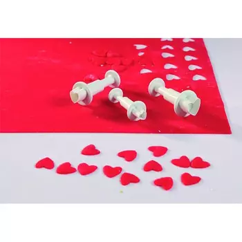 Вырубка Martellato 40-W013S с выталкивателем, сердечки, 6х7/8х10/13х14мм (набор 3шт)