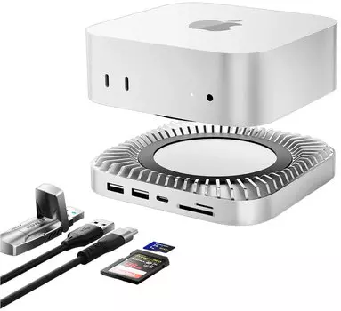 Адаптер Movespeed USB-C, USB-A, HDMI, mini-Jack, SD/microSD, серебряный