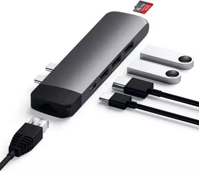 Адаптер Satechi Aluminum Pro Hub 6 in 1, серый космос