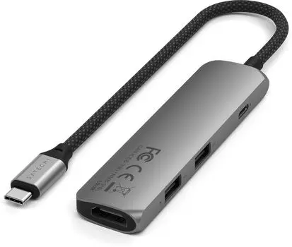 Адаптер Satechi USB-C 4 in 1, серый космос