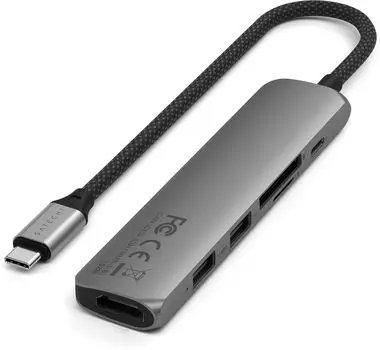 Адаптер Satechi USB-C 6 in 1, серый космос