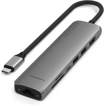 Адаптер Satechi USB-C 7 in 1, серый космос