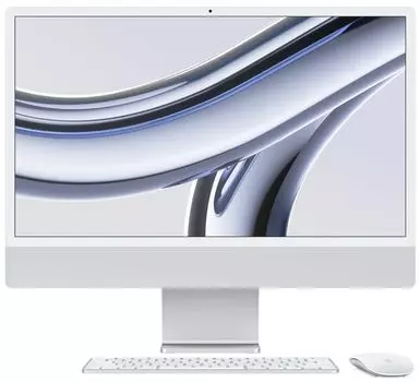 Apple iMac 24" Retina 4,5K, M3 (8C CPU, 10C GPU, 2023), 8 ГБ, 512 ГБ SSD, серебристый