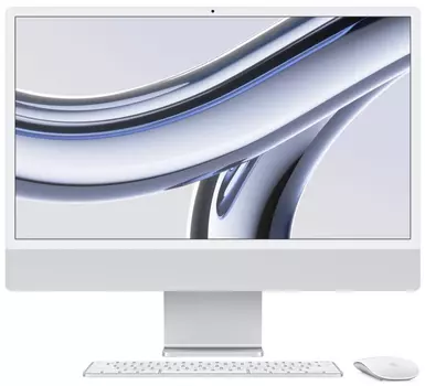Apple iMac 24" Retina 4,5K, M3 (8C CPU, 10C GPU, 2023), 16 ГБ, 256 ГБ SSD, серебристый