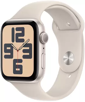 Apple Watch SE 2023, 44 мм, корпус из алюминия цвета «сияющая звезда», спортивный ремешок цвета «сияющая звезда» M/L