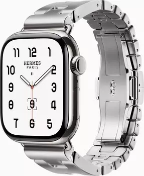 Apple Watch Series 10 Hermes, 42 мм, титановый корпус, ремешок из нержавеющей стали