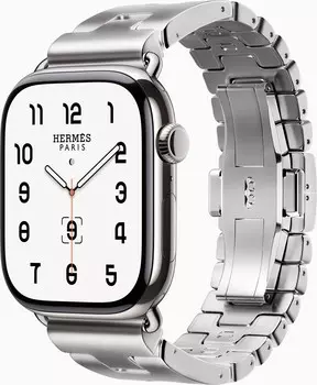 Apple Watch Series 10 Hermes, 46 мм, титановый корпус, ремешок из нержавеющей стали, размер M