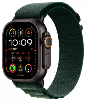 Apple Watch Ultra 2 GPS + Cellular, 49 мм, корпус из черного титана, ремешок Alpine зеленого цвета, размер M