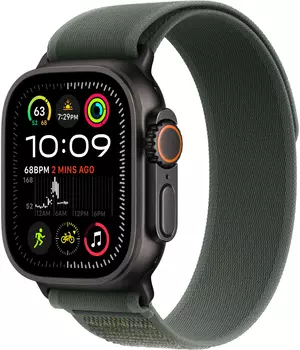Apple Watch Ultra 2 GPS + Cellular, 49 мм, корпус из черного титана, ремешок Trail зеленого цвета, размер M/L