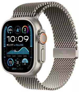 Apple Watch Ultra 2 GPS + Cellular, 49 мм, корпус из бежевого титана, ремешок Milanese бежевого цвета, M