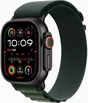 Apple Watch Ultra 2 GPS + Cellular, 49 мм, корпус из черного титана, ремешок Alpine зеленого цвета, размер S