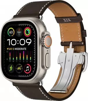 Apple Watch Ultra 2 Hermes GPS + Cellular, 49 мм, титановый корпус, кожаный ремешок коричневого цвета