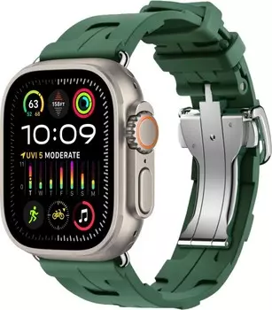 Apple Watch Ultra 2 Hermes GPS + Cellular, 49 мм, титановый корпус, резиновый ремешок зеленого цвета