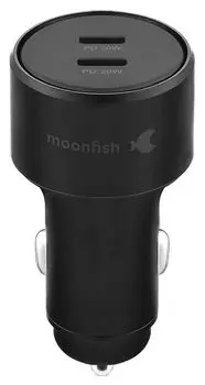 Автомобильное зарядное устройство moonfish 2хUSB-C, PD, 40 Вт, черный