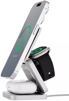 Беспроводное зарядное устройство uBear Balance 3в1, 30 Вт, серебристый