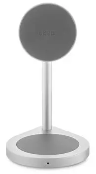 Беспроводное зарядное устройство uBear Stage 2в1, 30Вт, серебро