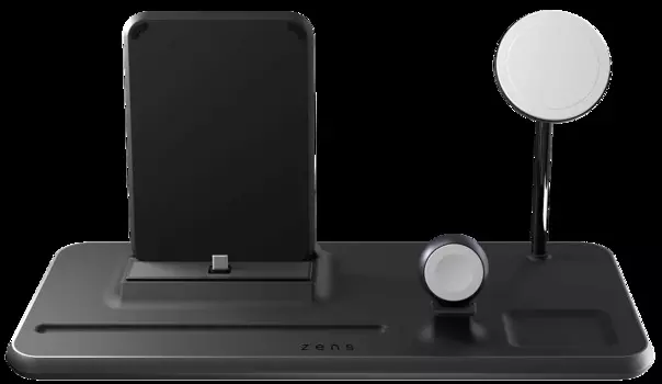 Беспроводное зарядное устройство ZENS 4-in-1 iPad + Wireless Charger MagSafe, 45Вт, черный