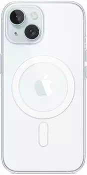 Чехол Apple MagSafe для iPhone 15, поликарбонат, прозрачный