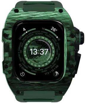 Чехол Caviar Case Extreme Windigo для Apple Watch 45 мм, карбон, темно-зеленый