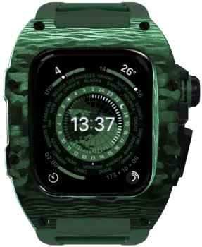 Чехол Caviar Case Extreme Windigo для Apple Watch 45 мм, карбон, темно-зеленый