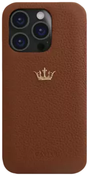 Чехол Caviar Leather Fine Case для iPhone 15 Pro Мах, кожа, коричневый