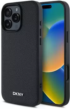 Чехол DKNY Grained MagSafe для iPhone 16 Pro Max, черный